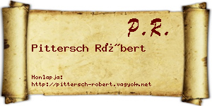 Pittersch Róbert névjegykártya